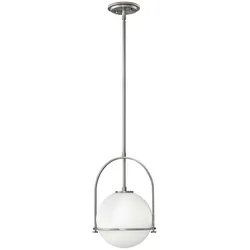 Pendelleuchte Hängelampe Deckenleuchte Stahl Nickel Glas Esszimmerleuchte