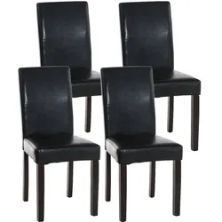 CLP 4er Set Esszimmerstuhl Ina dunkelbraun   Farbe: schwarz, Gestell Farbe: dunkelbraun