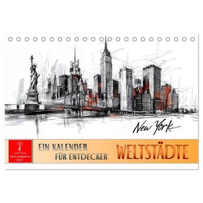 Weltstädte - ein Kalender für Entdecker (Tischkalender 2027 DIN A5 quer), CALVENDO Monatskalender