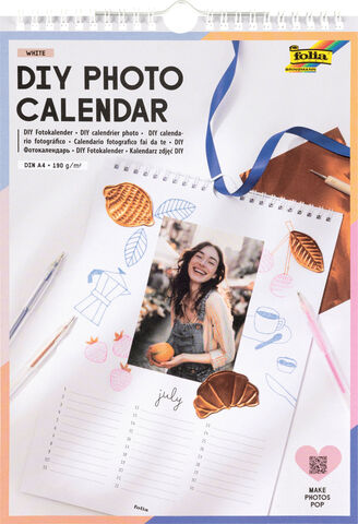 folia Bastel-Dauerkalender, weiß, 21 x 29,7 cm, 1 Stück