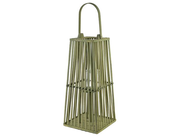 Mondex Laterne Lucie Grün 26,5/26,5/H57cm Weidengeflecht Holz, Naturmaterialen, Holz, 26.5x57x26.5 cm, Dekoration, Laternen & Windlichter, Windlichter