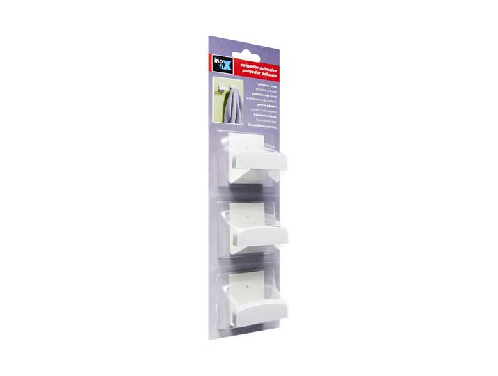 Inofix Klebehaken Quadrat Weiss 3 Stück