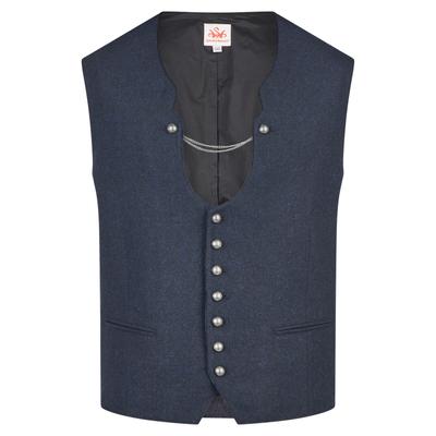 Trachtenweste SPIETH & WENSKY "Kaiser", Herren, Gr. 54, blau (dunkelblau), Obermaterial: 50% Wolle WO. 50% Polyester PES., uni, regular fit, Westen, Mit traditionellem Charme