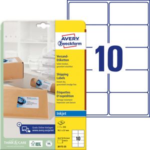 Zweckform Avery  J8173-25 Etiketten weiß 99.1x57mm, 250 Stück