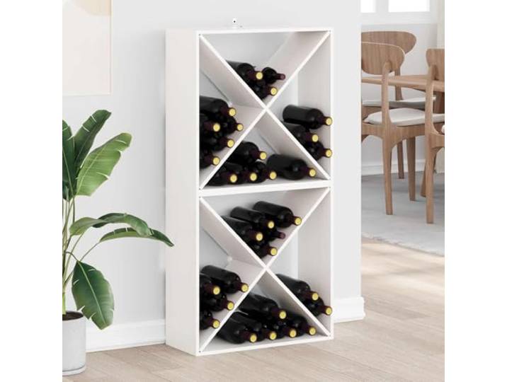 HGFDSAWE Weinregal 2 STK. Massivholz Weinlagerung 62x25x62 cm Weiß Modulares Design, Stabiles Kiefernholz, Viel Stauraum, Wandmontage