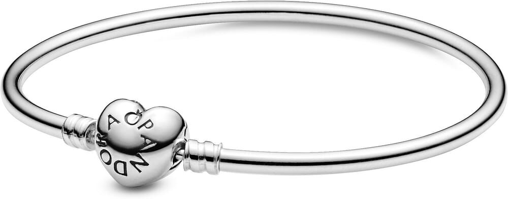 Jonc Pandora Moments En Argent Fermoir Cœur Femme
