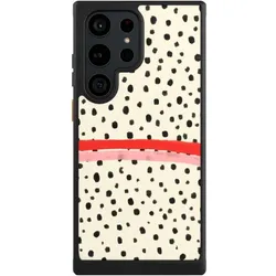 Nivocase Hülle für Samsung Galaxy S23 Ultra Handyhülle NIVOcore Case Schwarz Kunst Punkte Streifen (Samsung Galaxy S23 Ultra), Smartphone Hülle, Schwarz