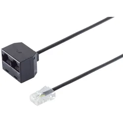 Adapter Modular Verbinder-Western-Stecker 8/4 > 2 Western-Kupplung 8/4 0,1m
