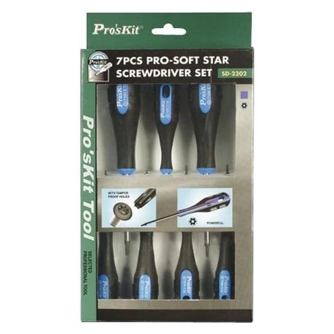 Prokits Pro'sKit SD-2302 Pro Soft Schraubendreher-Set - 7-teilig - Torx T5 bis T15 (SD-2302)
