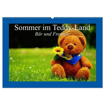 Sommer im Teddy-Land. Bär und Freunde (Wandkalender 2027 DIN A2 quer), CALVENDO Monatskalender