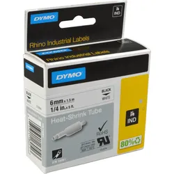 Dymo Schrumpfschlauch IND 18051 (S0718260) schwarz auf weiß  6mm x 1,5m