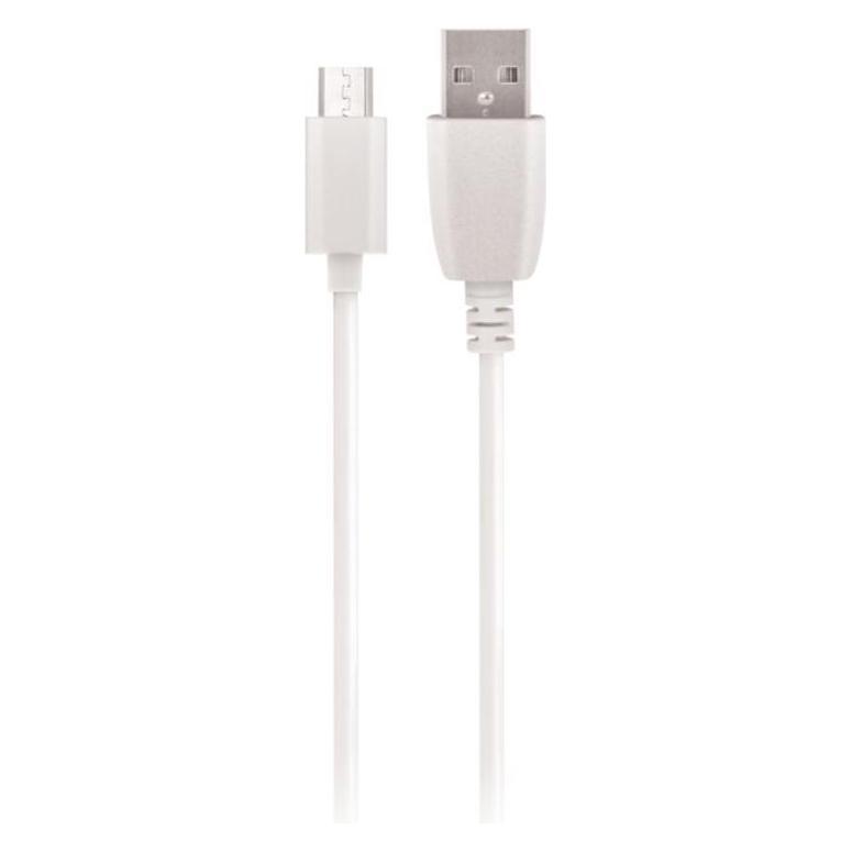 Maxlife Kabel USB - microUSB 1,0 m 3A weiss (1 m, USB 1.0, 15 W) (OEM001515)