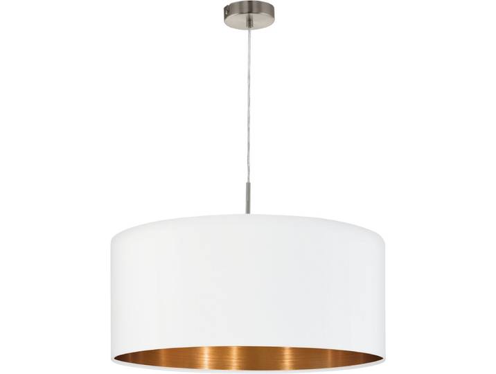EGLO Pasteri - Hanglamp - 1 Lichts - ø53 cm - Nikkel-Mat - Wit - Koper