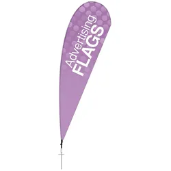 PREMIUM Beachflag DROP mit Erdspieß / Bodenanker, Dropflag Fiberglas, inkl. bedrucktem Saum, Beachflag
