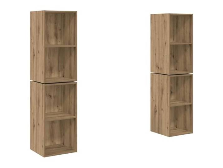 KUPTYERFG TV Lowboard Wandmontiert 4er Set Artisan-Eiche 37x37x72 cm Wandhängende Hängeregale für Wohnzimmer und Schlafzimmer, nutzen vertikalen Raum optimal und bieten stilvollen Stauraum.