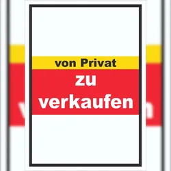 HB-Druck zu verkaufen von privat Schild mit Text Verkaufsschild hochkant A5 (148x210mm)