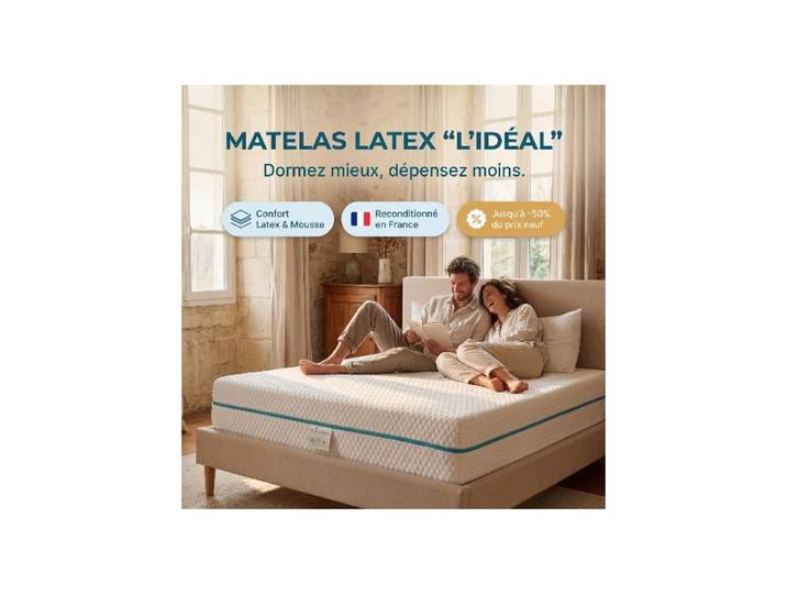 Matelas Latex 140x200cm - Reconditionné - Comme neuf