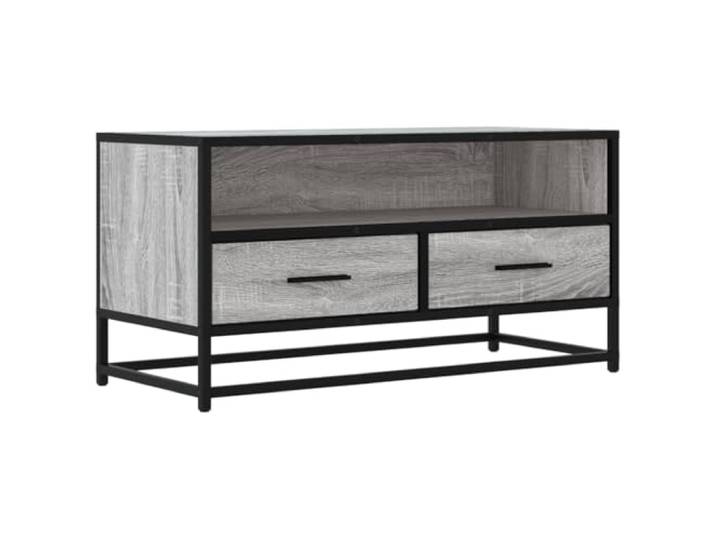 GHVBNMF TV Schrank Grau Sonoma 80x34,5x40 cm Lowboard TV Board Industrielles Lowboard mit Stauraum für Fernseher und Mediengeräte im Wohnzimmer oder Schlafzimmer.