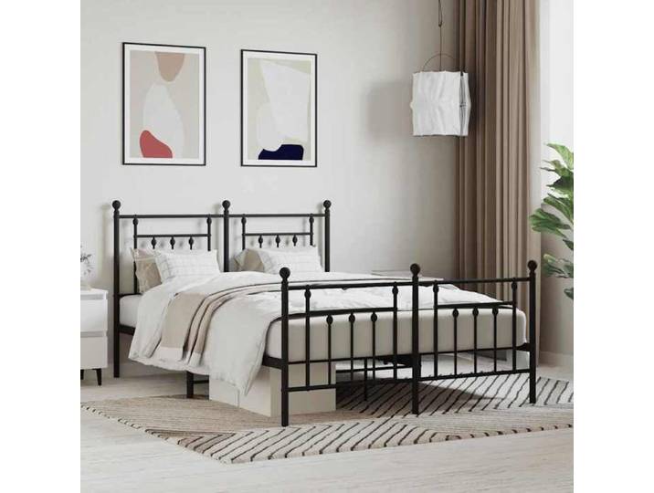 Sale juillet Cadre de lit - 2 places - - métal - noir - sans matelas - 140 x 190 cm wyh70r