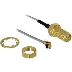 Delock WLAN-Antennen Verlängerungskabel [1x IPEX-Stecker - 1x RP-SMA-Buchse] 30.00 cm Grau vergoldete Steckkontakte 88379