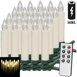 Casaria Weihnachtsbaumkerze inkl Fernbedienung und Batterien 20er Set 10,5x1,5cm warmweiß