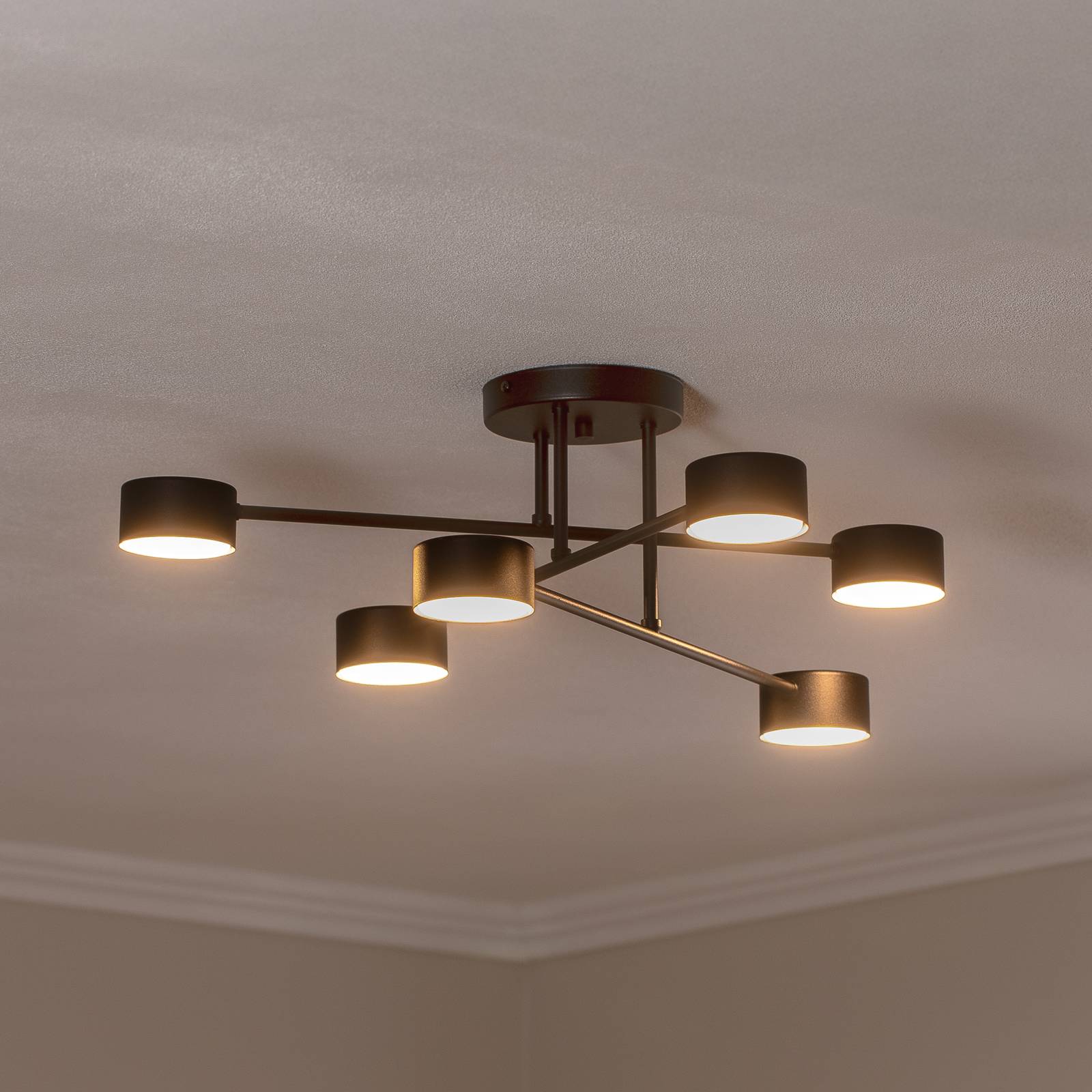 Deckenlampe Modus 6 EMIBIG LIGHTING, dimmbar, schwarz, für Wohn- / Esszimmer, Metall, Modern, Deckenlampe