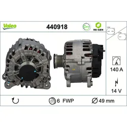 Generator VALEO 440918 für VW Skoda Audi Seat Touran Jetta IV Golf Plus V Beetle