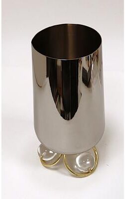 Classic Touch "Silver Vase with Clear Ball Leg Base - 10.6""H"