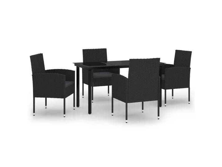 VidaXL - Garten-ess-set poly-rattan, One Size, Schwarz