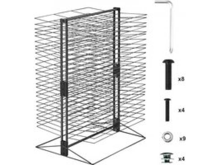 VEVOR Sèche-dessins, Séchoir à Dessins 50 Étagères Amovibles, Support de Séchage d'Œuvre d’Art 508x432x762 mm, en Acier au Carbone, avec Base Stable, pour Salle de Classe, Studios d'Art, Écoles, Noir