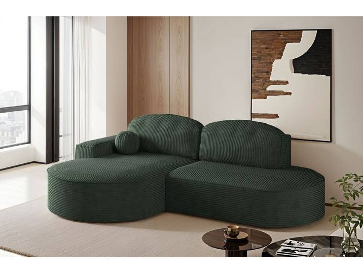 Kaiser Möbel Ecksofa mit Schlaffunktion,Bettkasten Modena Runden stoff Poso/Arena/Salvador, Elegantes Design mit Funktionalität