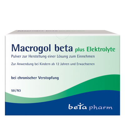 betapharm Arzneimittel GmbH MACROGOL beta plus Elektrolyte Plv.z.H.e.L.z.Einn. 50 St 09247044
