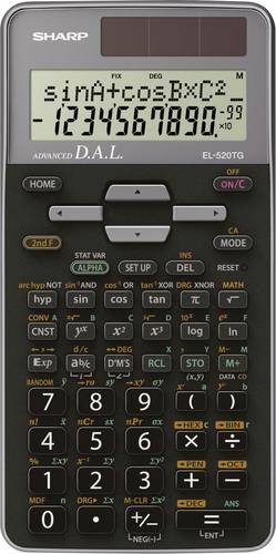 Sharp EL-520 T-GY Schulrechner Schwarz, Violett (B x H x T) 80 x 14 x 158 mm