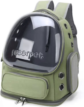 Inspire Curations ClearView Pet Carrier Backpack Cat Carrier Backpack For Comfortable Travel & Outdoor Adventures army Green xxl