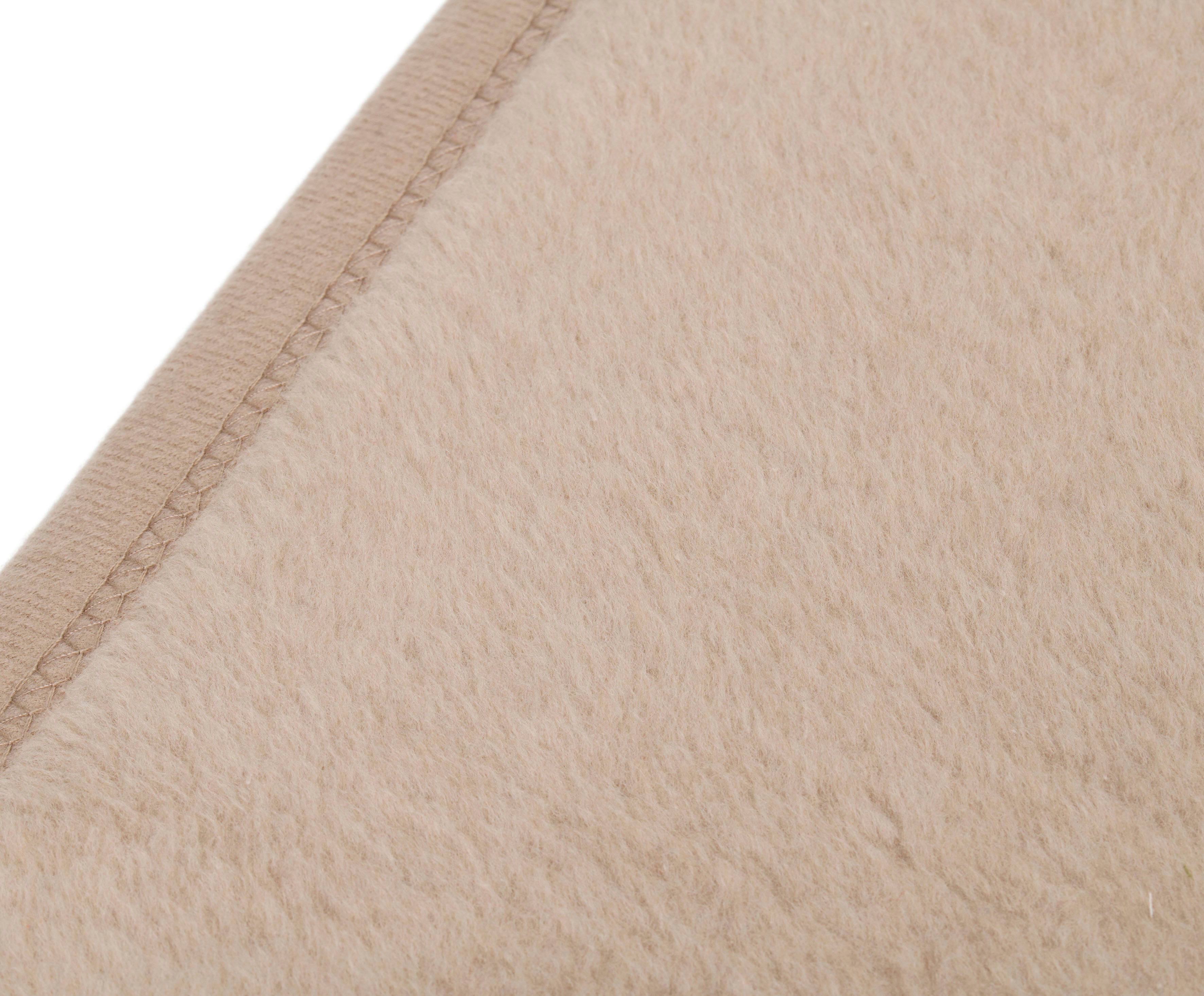 Wohndecke GÖZZE "Arizona", grau (taupe), B:150cm L:200cm, Baumwolle, Polyacryl, Polyester, Wohndecken, Wohndecke, mit farblich passender Bandeinfassung
