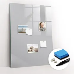 MAGNETTAFEL 70x100 Hellgrau schwarzer Marker