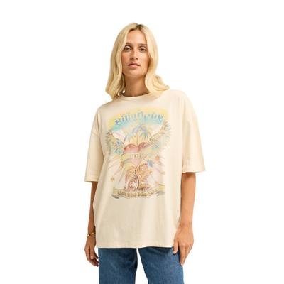 Oversize-Shirt BILLABONG "Pour Your Heart", Damen, Gr. L, beige (weiß cap), Obermaterial: 100% Baumwolle., Shirts