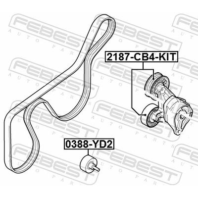 FEBEST Spannrolle, Keilrippenriemen 2187-CB4-KIT für Ford
