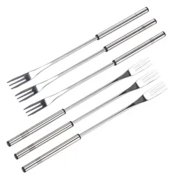 Gravidus 6x Edelstahl Fonduegabeln, Fondueset