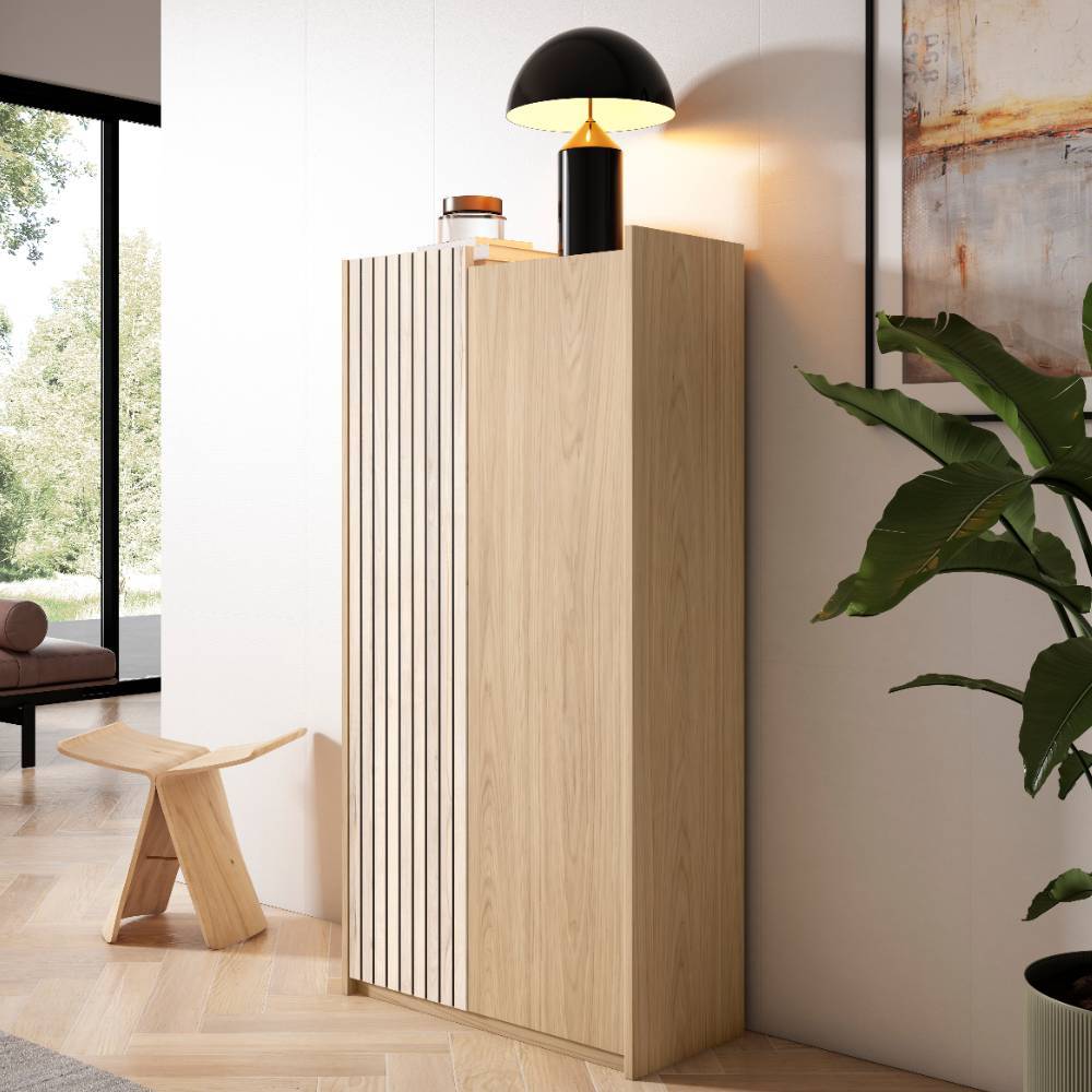 Pharao24.de Garderobenschuhschrank Schuhgarderobe in modernem Design 130 cm hoch