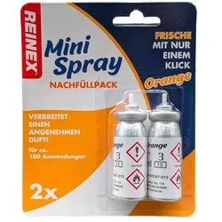 Raumspray Reinex Mini Spray Nachfüller Orange 2 x 10 ml sorgt schnell für wirkungsvoll angenehme Gerüche