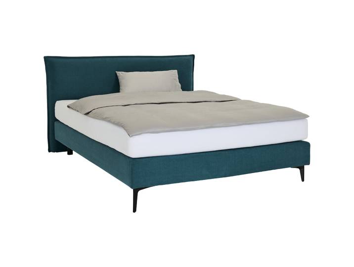Boxspringbett Zuko blau Stoff 160 x 200 cm