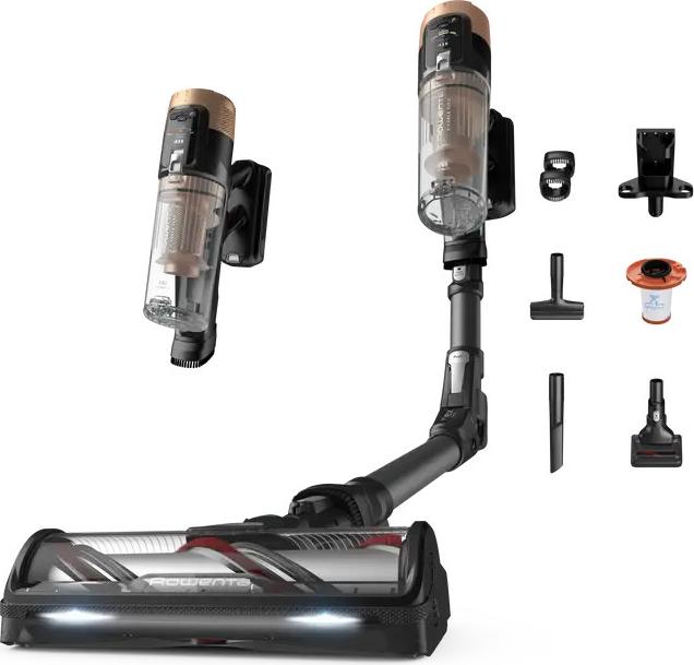 Rowenta X-Force Flex 14.80 RH9B74WO, 2-in-1-Stabstaubsauger, Beutellos, Schwarz, Gold, 0,6 l, Trocken, Filterung