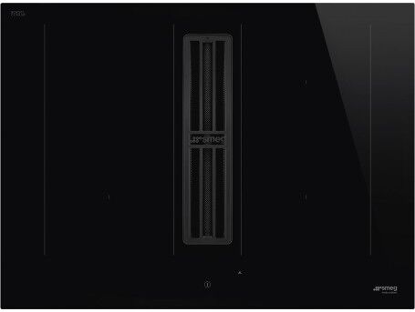 SMEG HOBD472D2 Piano cottura a induzione con cappa aspirante, Vetro nero lucido, senza cornice, da incasso o a filo,70 cm