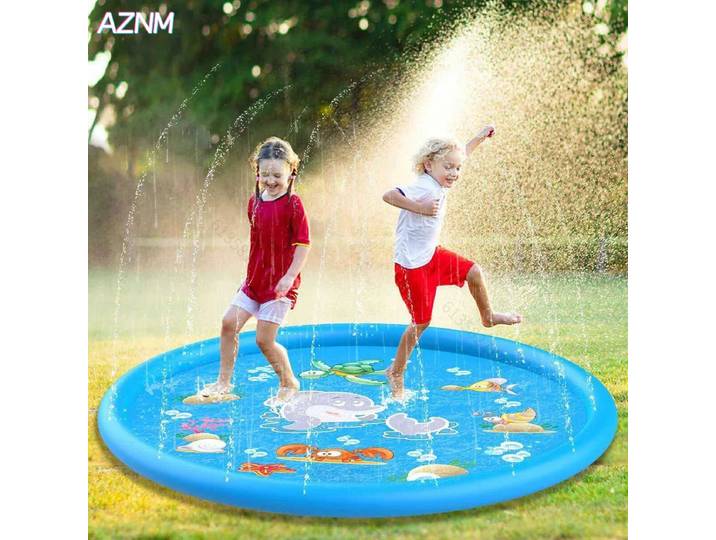 Tapis d'arrosage gonflable pour enfants de 170 cm, tapis de pulvérisation d'eau pour la plage, jouet de jeu extérieur, tapis de piscine pour enfants