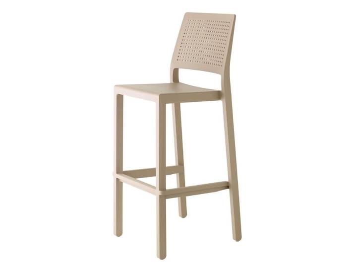 Tabouret design en plastique taupe