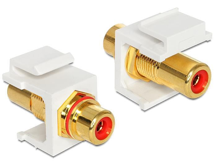 Delock 86308 RCA-adapter, rood, B/D/H: 33 x 16,3 x 22,3 mm