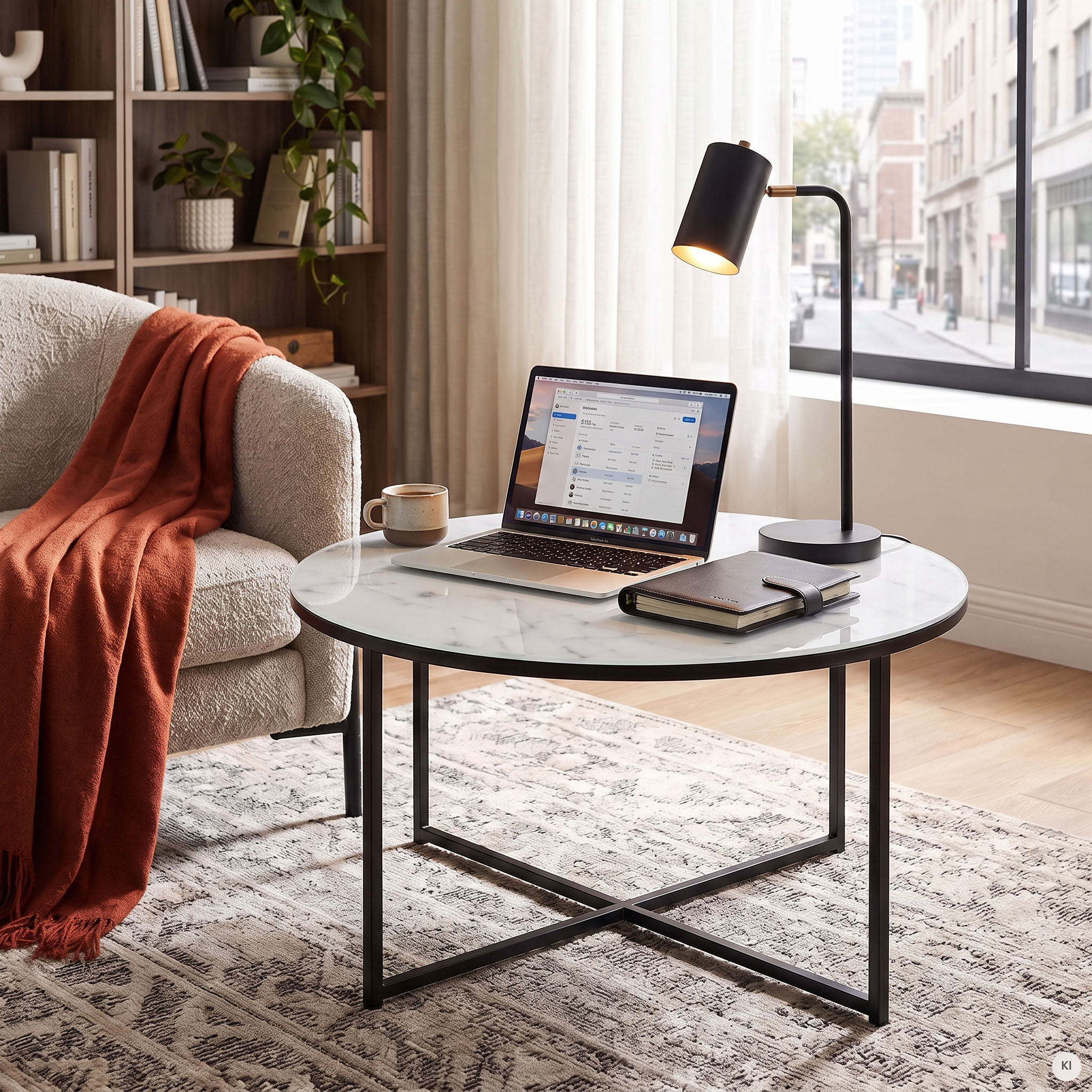 Couchtisch SALESFEVER "Caorle Coffeetable im eleganten Stil", schwarz-weiss (weiß, schwarz, schwarz, weiß), B:80cm H:45cm T:80cm, Tische, Couchtisch, Elegantes Design mit Marmoroptik-Tischplatte weiß, schwarz, schwarz, weiß B/H/T: 80cm x 45cm x 80cm, Weis