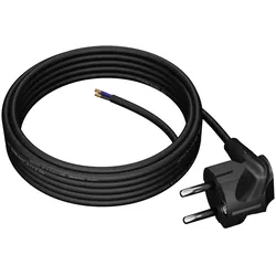 Anschlusskabel 5m mit Winkelstecker Uni-Schuko 250V 16A 3x1 mm2 OMY PP-50 Schwarz W-97174