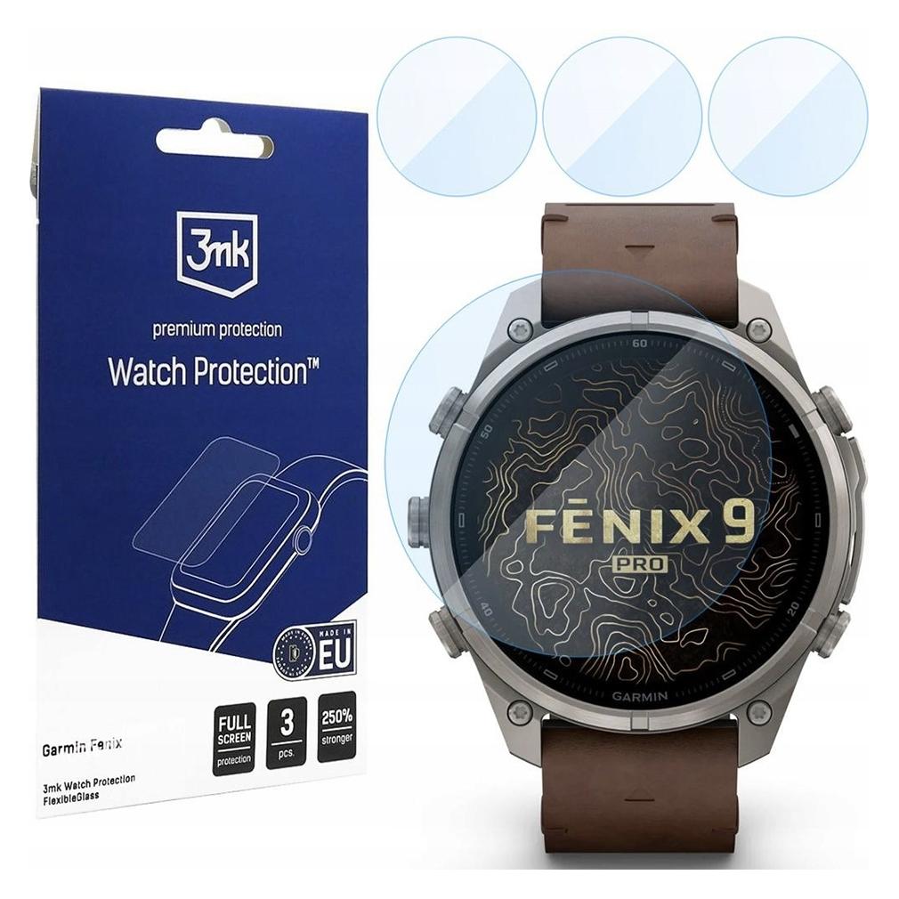3MK - FlexibleGlass (3er-Pack) - Garmin Fenix 9 Pro 47 mm - Transparent (5903108792554)